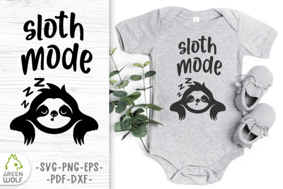 Baby Bodysuit Svg Design with Sloth