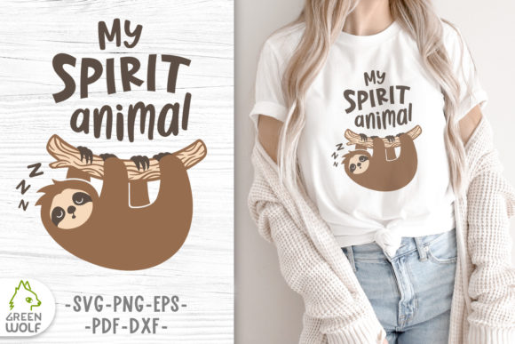 Sloth is My Spirit Animal Layered Svg